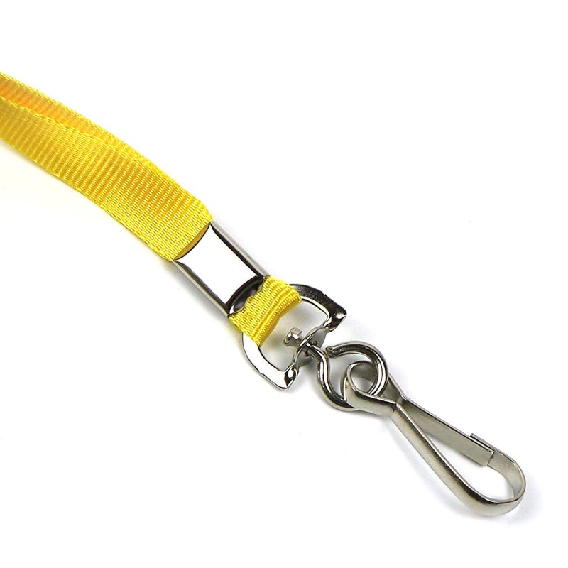 Beebel Yellow Lanyards 100 Pcs Lanyard for Id Badges Flat Lanyard with Badge Clip with J-Hook (Yellow) - Image 4